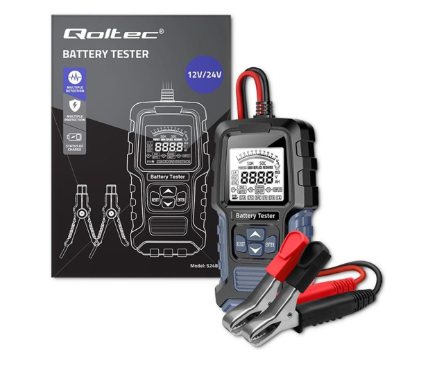 QOLTEC Cyfrowy tester akumulatora LCD 12V/24V/3Ah-250Ah - 1270800 - zdjęcie 3